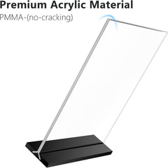 MaxGear Acrylic Sign Holder 8.5x11 Vertical, 2 Pack Double Sided Clear Display Stand, Table Paper Holder, Plastic Menu Flyer Stand, Plastic Sign Frame for Stores, Restaurants, Hotels, Office