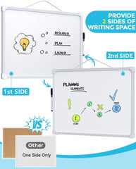 MaxGear Small Dry Erase Board, 14"x11" Double Sided Hanging Whiteboard for Wall, Mini White Board with a Black Dry Erase Marker, Portable Whiteboard for Planning Learning Writing Drawing Memo