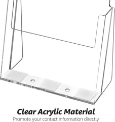 MaxGear Acrylic Brochure Holder 8.5x11 inch, Clear Plastic Literature Holder for Flyers, Pamphlets, Magazines and Booklets, Countertop or Wall Mount Use, Acrylic Display Stand for Office, 2 Pack