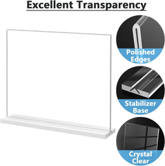 MaxGear 8.5 X 11 Acrylic Sign Holder Horizontal 2Pack, Double Sided Display Stand, Clear Table Sign Flyer Menu Holders, Plastic Paper Stand Picture Frame for Office, Store, Restaurant