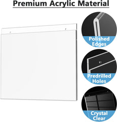MaxGear Wall Mount Sign Holder 8.5 x 11 Inch, Clear Plastic Picture Frames with Mounting Screws, Door Sign Holders and Document Display Frame for Home, Office, Store, Landscape, 24 Pack