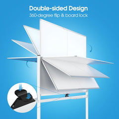 MaxGear Large Rolling Whiteboard on Wheels, 72" x 40" Big Mobile White Board, Double Sided Dry Erase Board with Aluminium Frame and Magnetic Surface for Office, School