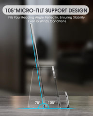 MaxGear 4x9 inch Brochure Holder, 2 Pack Acrylic Display Stand with Business Card Slot, Countertop Literature, Flyer, Trifold, Pamphlet, Booklet Menu Organizer