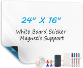 MaxGear 24" x 16" White Board Sticker on Wall, Magnetic Dry Erase Board, Easy to Write and Clean Magnetic Board for Kids, Office, Home, with Marker, Eraser