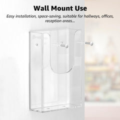 MaxGear Brochure Holder 4x9 inch Acrylic Literature Display Stand Clear Plastic Flyer Holder Wall Mount or Countertop Use for Pamphlets, Booklets, 3 Pack