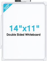 MaxGear Small Dry Erase Board, 14"x11" Double Sided Hanging Whiteboard for Wall, Mini White Board with a Black Dry Erase Marker, Portable Whiteboard for Planning Learning Writing Drawing Memo