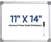 MaxGear Small White Board Aluminum Frame, 11"x14" Double-Sided Dry Erase Board, Mini Writing Board Dry Erase, Small Whiteboard Portable for Hanging on The Wall for School Home Office