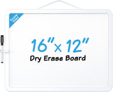 MaxGear Small White Board for Wall, 16"x 12" Double-Sided Magnetic Hanging Dry Erase Board with a Black Marker, Portable Whiteboard for Planning, Drawing, Memo, to Do List