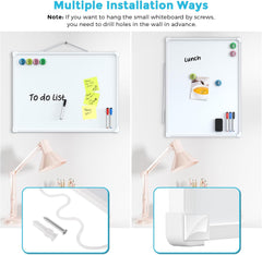 MaxGear Double-Sided Dry Erase Board for Wall, 16"x12" Hanging Whiteboard, Small Dry Erase White Board with 3 Markers&4 Magnets, Portable Whiteboard for Students - Planning, Drawing, Memo, to Do List
