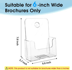 MaxGear Clear Acrylic Brochure Holder 8.5x11 Inch - Desk/Wall Mount, 2-Pack