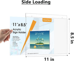 MaxGear Wall Mount Sign Holder 8.5 x 11 Inch, Clear Plastic Picture Frames with Mounting Screws, Door Sign Holders and Document Display Frame for Home, Office, Store, Landscape, 24 Pack