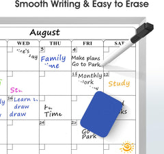 MaxGear Whiteboard Calendar for Wall, 16"x12" Monthly Whiteboard, Silver Aluminum Alloy Framed Small Dry Erase Board with Handle, for Students - Planning, Drawing, Memo, to Do List