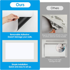 MaxGear 48" x 36" White Board Sticker on Wall, Magnetic Dry Erase Board, Easy to Write and Clean Magnetic Board for Kids, Office, Home, with Marker, Eraser