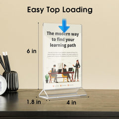 MaxGear Acrylic Sign Holder Table Card Display 4 X 6 inches Clear Sign Display Holder Plastic Table Menu Stand Double Sided Ad Picture Frame for Office, Home, Store, Restaurant, 6 Pack