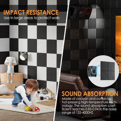 MaxGear Large Cork Board for Wall 47" x 35" Black Bulletin Board, 12 Pack Felt Wall Tiles with Pushpins, Cork Boards for Office Pin Board Tack Board for Photo Meno Decor