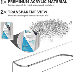 MaxGear Brochure Holder 4x9 inch Acrylic Literature Display Stand Clear Plastic Flyer Holder Wall Mount or Countertop Use for Pamphlets, Booklets, 3 Pack