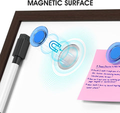 MaxGear Small White Board 11"x14" Double-Sided Dry Erase Board for Wall Magnetic Hanging Whiteboard Vintage Wooden Framed for School Room Office