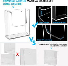 MaxGear Brochure Holder 8.5x11 inch Acrylic Literature Display Stand Clear Plastic Flyer Holder Wall Mount or Countertop Use for Pamphlets, Booklets, 4 Pack