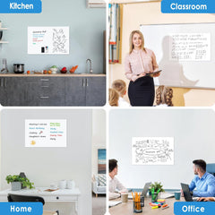 MaxGear 16"x24" Magnetic Dry Erase Whiteboard Sticker, Self Adhesive Whiteboard for Wall, Perfect for Meal Planning, Classroom and Office Tasks, Include Markers, Eraser, Magnets
