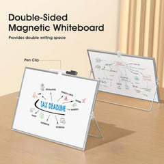 MaxGear Dry Erase Magnetic White Board, 16" x 12" Double-Sided Dry Erase Board with Stand, Large Desktop Whiteboard for Kids Home, School, Office - Planning, Memo, to Do List