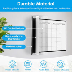 MaxGear 24"x16" Adhesive Dry Erase Calendar Monthly Whiteboard for Wall, Office, Classroom, Home, Drill-Free Installation, 1 Marker Holder, 4 Markers, 1 Eraser, 6 Magnets, Smooth Writing & Erasing
