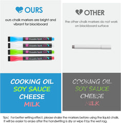 MaxGear Magnetic Black Dry Erase Board Sheet for Refrigerator, 16"x12" Fridge Magnetic Whiteboard for Kitchen, Fridge Shopping List for Family Planner and Grocery List, 4 Chalk Markers