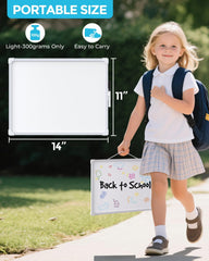 MaxGear Small Dry Erase Board, 14"x11" Double Sided Hanging Whiteboard for Wall, Mini White Board with a Black Dry Erase Marker, Portable Whiteboard for Planning Learning Writing Drawing Memo