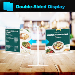 MaxGear Acrylic Sign Holder 8.5x11 Inches Horizontal 6 Pack, Vertical Standing Clear Table Flyer Menu Holders, Double Sided Plastic Display Stand Paper Frames for Office, Store, Restaurants, Landscape