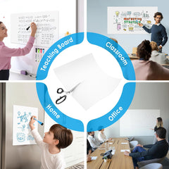 MaxGear 48" x 36" White Board Sticker on Wall, Magnetic Dry Erase Board, Easy to Write and Clean Magnetic Board for Kids, Office, Home, with Marker, Eraser