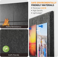 MaxGear Cork Boards for Walls 2 Pack Dark Gray Felt Wall Tiles, 11.8" × 11.8" Dartboard Wall Protector Cork Board for Office Pin Board Tack Board Cork Board