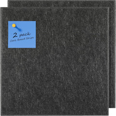 MaxGear Cork Boards for Walls 2 Pack Dark Gray Felt Wall Tiles, 11.8" × 11.8" Dartboard Wall Protector Cork Board for Office Pin Board Tack Board Cork Board