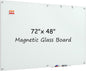 MaxGear Glass White Boards 48x36 Inches, Wall Mounted Magnetic Glass Dry Erase Board Black, Large Frameless Whiteboard with 1 Eraser,3 Markers and 6 Magnets for Office, School, Home