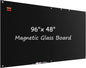 MaxGear Glass White Boards 36x24 Inches, Wall Mounted Magnetic Glass Dry Erase Board Black, Large Frameless Whiteboard with 1 Eraser,3 Markers and 6 Magnets for Office, School, Home