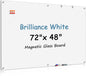 MaxGear Glass White Boards 48x36 Inches, Wall Mounted Magnetic Glass Dry Erase Board Black, Large Frameless Whiteboard with 1 Eraser,3 Markers and 6 Magnets for Office, School, Home