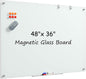 MaxGear Magnetic Glass Dry Erase White Board 60" x 40", Wall Mounted Glass Dry Erase Board, Large Frameless Whiteboard with 1 Eraser, 3 Markers and 6 Magnets for Office, School, Home