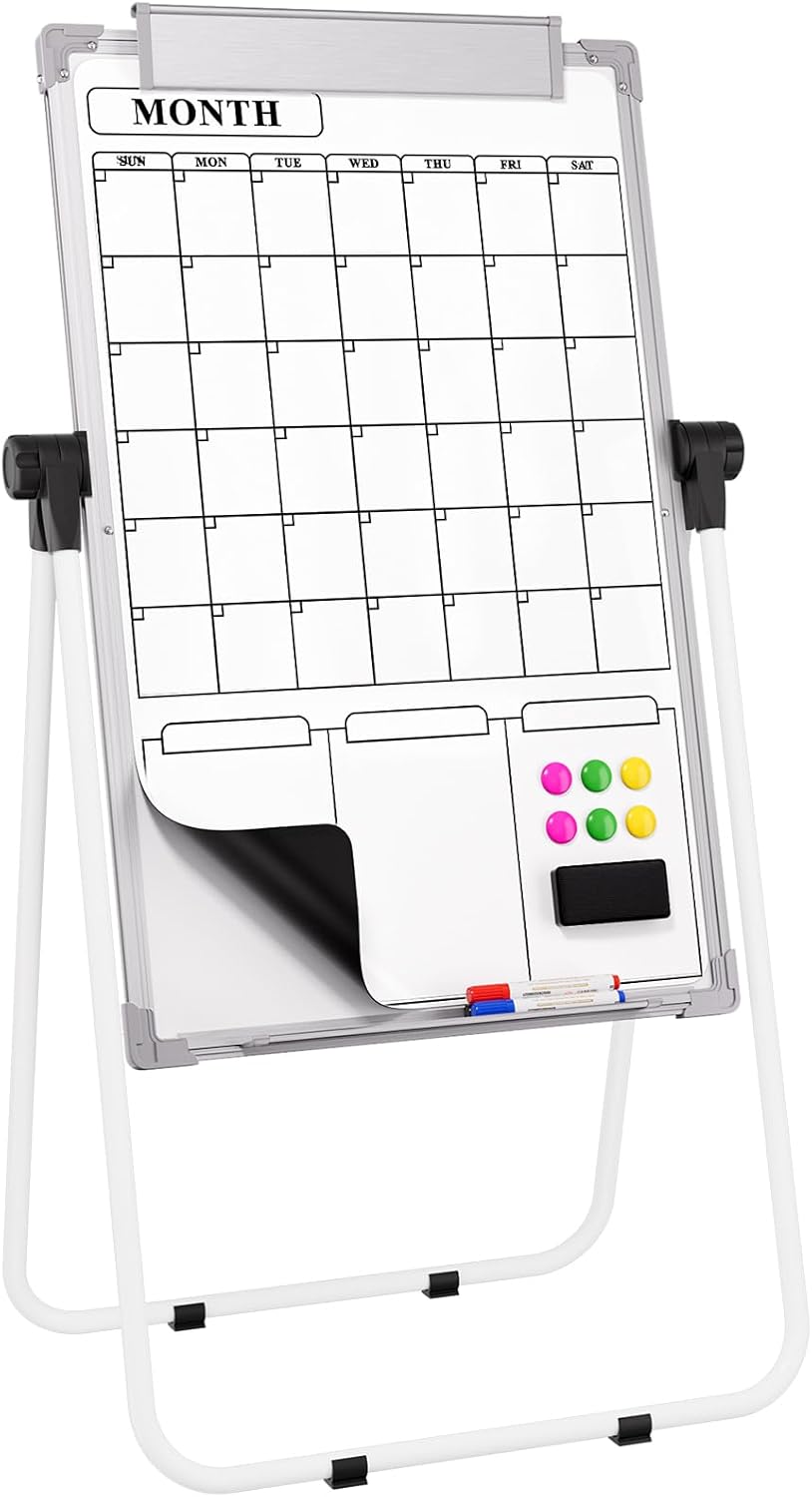 MaxGear Easel Whiteboard Dry Erase Board with Stand 36" x 24" Magnetic Portable White Boards Large Double Sided White Board with Stand Height Adjustable for Flip Chart Home Office School