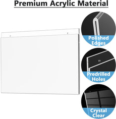 MaxGear Wall Mount Sign Holder 11 x 17 Inch, Clear Plastic Picture Frames with Mounting Screws, Door Sign Holders and Document Display Frame for Home, Office, Store, Landscape, 3 Pack