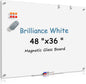 MaxGear Magnetic Glass Dry Erase White Board 60" x 40", Wall Mounted Glass Dry Erase Board, Large Frameless Whiteboard with 1 Eraser, 3 Markers and 6 Magnets for Office, School, Home
