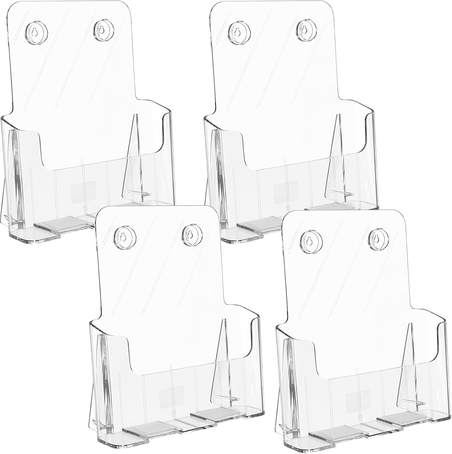 MaxGear Clear Acrylic Brochure Holder 8.5x11 Inch - Desk/Wall Mount, 2-Pack