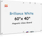 MaxGear Glass White Boards 48x36 Inches, Wall Mounted Magnetic Glass Dry Erase Board Black, Large Frameless Whiteboard with 1 Eraser,3 Markers and 6 Magnets for Office, School, Home