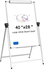 MaxGear Large White Board with Stand, 36" x 24" Double Sided Big Easel Whiteboard A-Stand Dry Erase Board Height Adjustable Flip Chart for School,Classroom,Office, Black Aluminum Alloy Frame