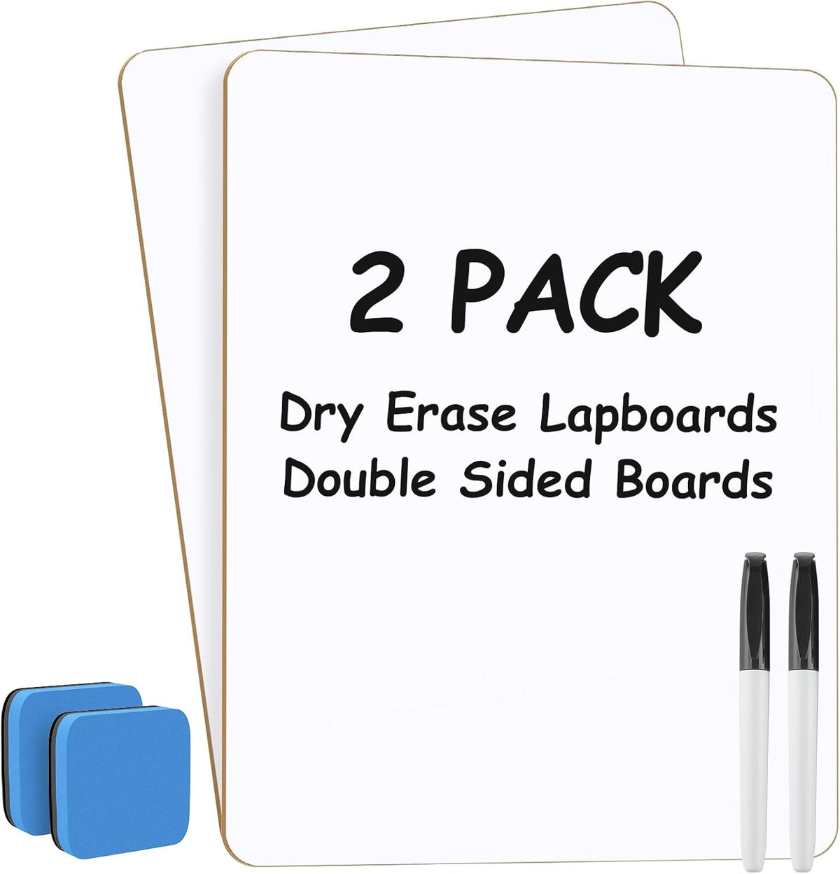 MaxGear Small White Board 12 Pack Dry Erase Boards, 9''x 12'' Mini Whiteboard Double Sided Portable Whiteboards for Students and Teachers School Supplies Lapboards Including 12 Markers and 12 Erasers