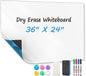 MaxGear Large White Board 72“x48” with Self-Adhesive Backing, Big Dry Erase Board for Wall, Whiteboard Sticker Wallpaper with 4 Markers, 1 Holder, 1 Eraser, 4 Magnets, and 3 Tapes, 6' x 4'