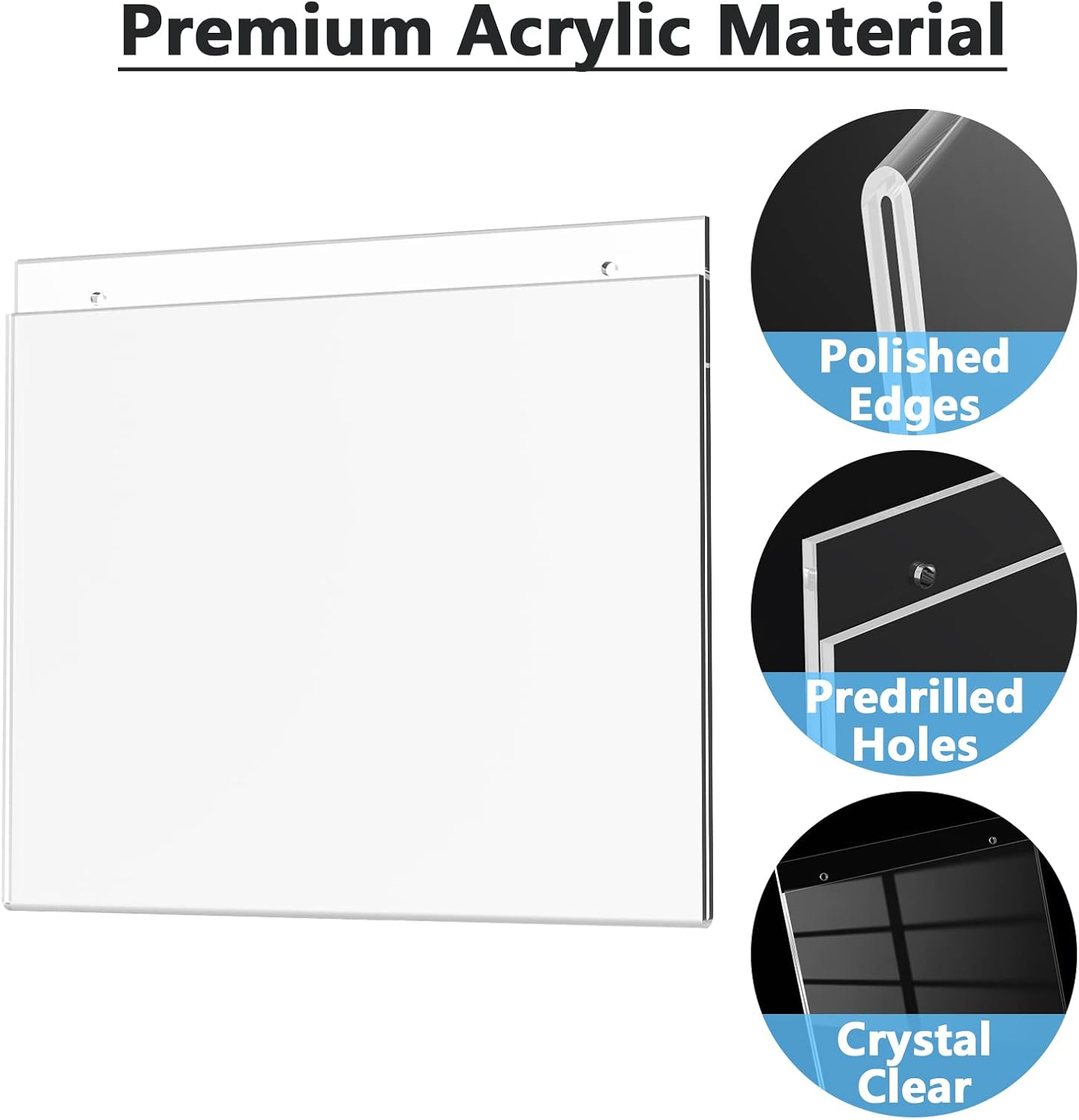MaxGear Wall Mount Sign Holder 8.5 x 11 Inch, Clear Plastic Picture Frames with Mounting Screws, Door Sign Holders and Document Display Frame for Home, Office, Store, Landscape, 24 Pack