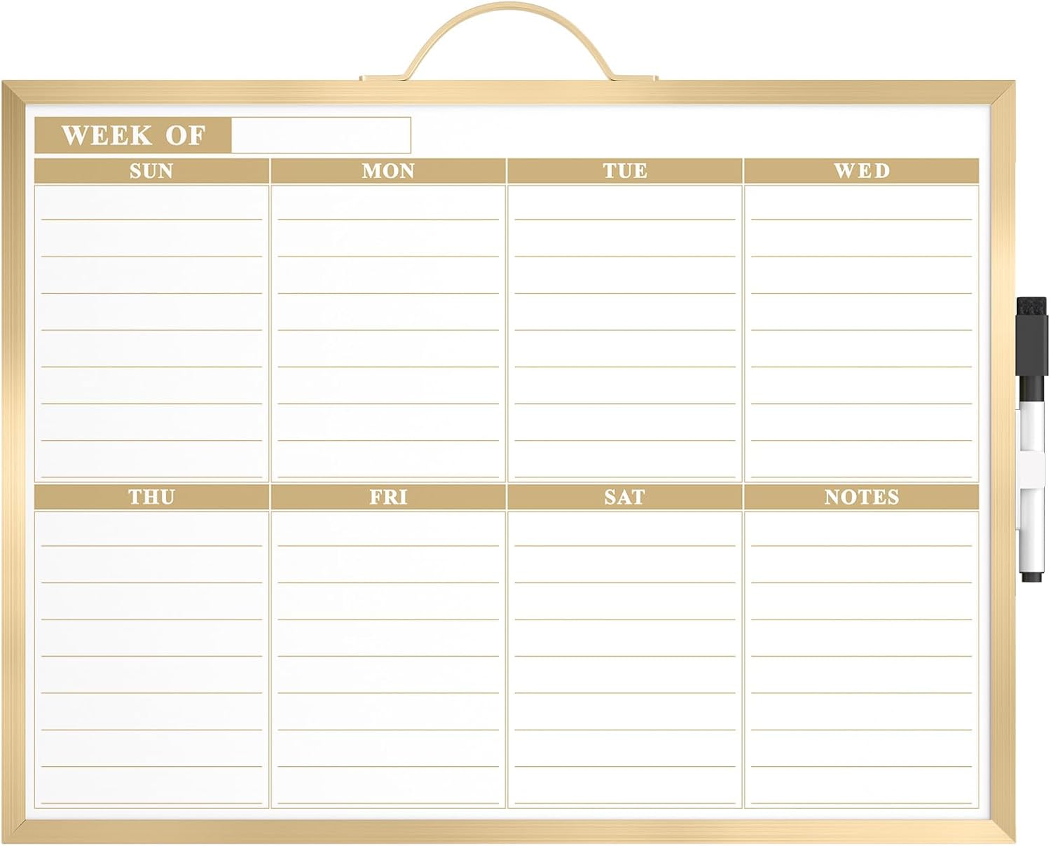 MaxGear Whiteboard Calendar for Wall, 16"x12" Monthly Whiteboard, Silver Aluminum Alloy Framed Small Dry Erase Board with Handle, for Students - Planning, Drawing, Memo, to Do List