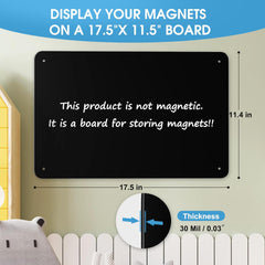 MaxGear Metal Magnetic Board 17.5" x 11.4" 2 Pack Black Magnet Bulletin Board for Wall, Refrigerator, Magnetic Board Display Notes, Photos, and More - Includes Dual Lock Tape and Screws