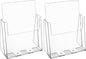 MaxGear Acrylic Brochure Holder 8.5x11 inch, Clear Plastic Literature Holder for Flyers, Pamphlets, Magazines and Booklets, Countertop or Wall Mount Use, Acrylic Display Stand for Office, 2 Pack