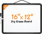 MaxGear Small White Board for Wall, 16"x 12" Double-Sided Magnetic Hanging Dry Erase Board with a Black Marker, Portable Whiteboard for Planning, Drawing, Memo, to Do List