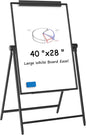 MaxGear Large White Board with Stand, 36" x 24" Double Sided Big Easel Whiteboard A-Stand Dry Erase Board Height Adjustable Flip Chart for School,Classroom,Office, Black Aluminum Alloy Frame