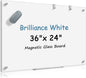 MaxGear Magnetic Glass Dry Erase White Board 60" x 40", Wall Mounted Glass Dry Erase Board, Large Frameless Whiteboard with 1 Eraser, 3 Markers and 6 Magnets for Office, School, Home